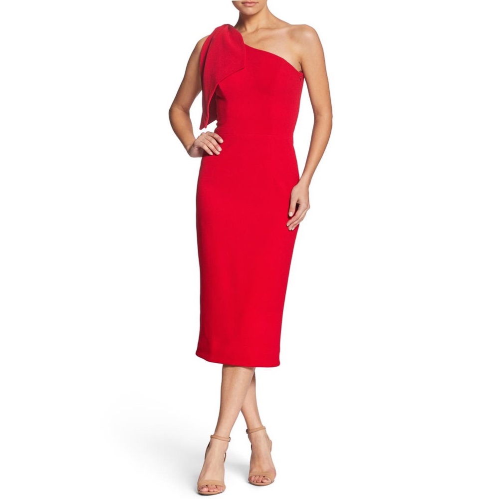 Dress The Population ‘Tiffany’ One-Shoulder Midi Dress